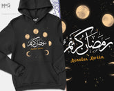 Ramadan Kareem Hoodie Moon Phases Arabic Islamic Hoody Eid Gifts